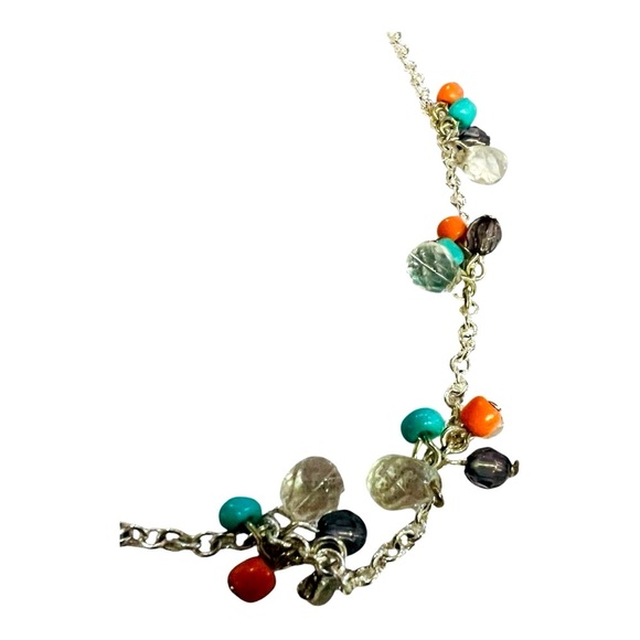 Elegant Silver Necklace with Multicolor Beads - Picture 1 of 4